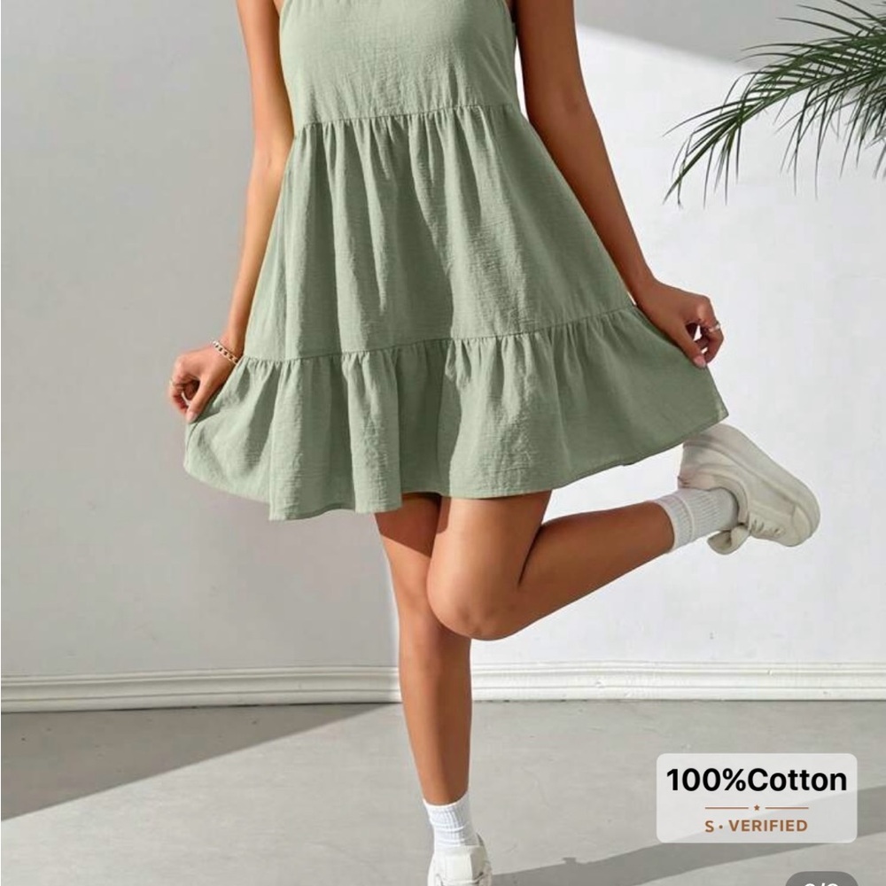 SHEIN Sage Green Mini Dress